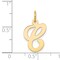 14K Gold Polished Fancy Initial Letter C Charm Pendant Jewerly 20mm x 11mm